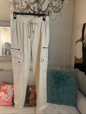 Banana Republic Cream Cargo Joggers with Utility Pockets